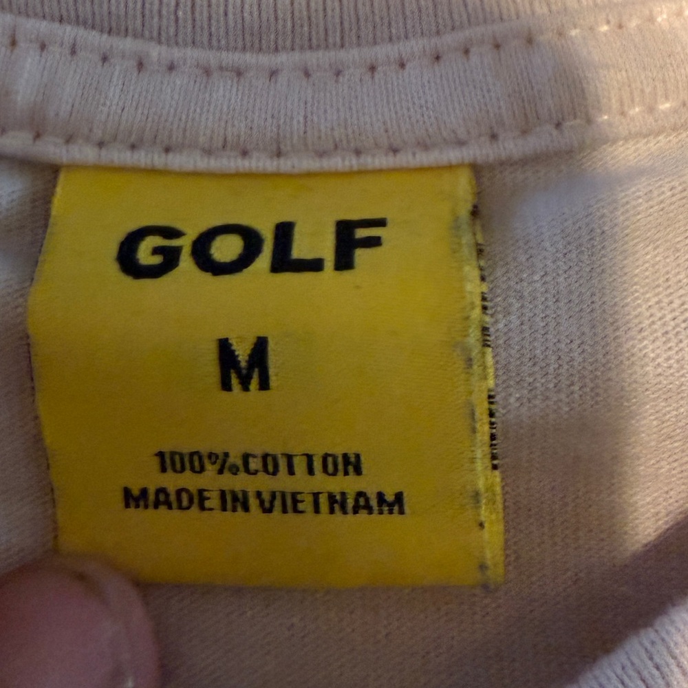 GOLF WANG Graphic Tee Size M Light Pink Cracked Face Print Tyler The Creator - Picture 6 of 7